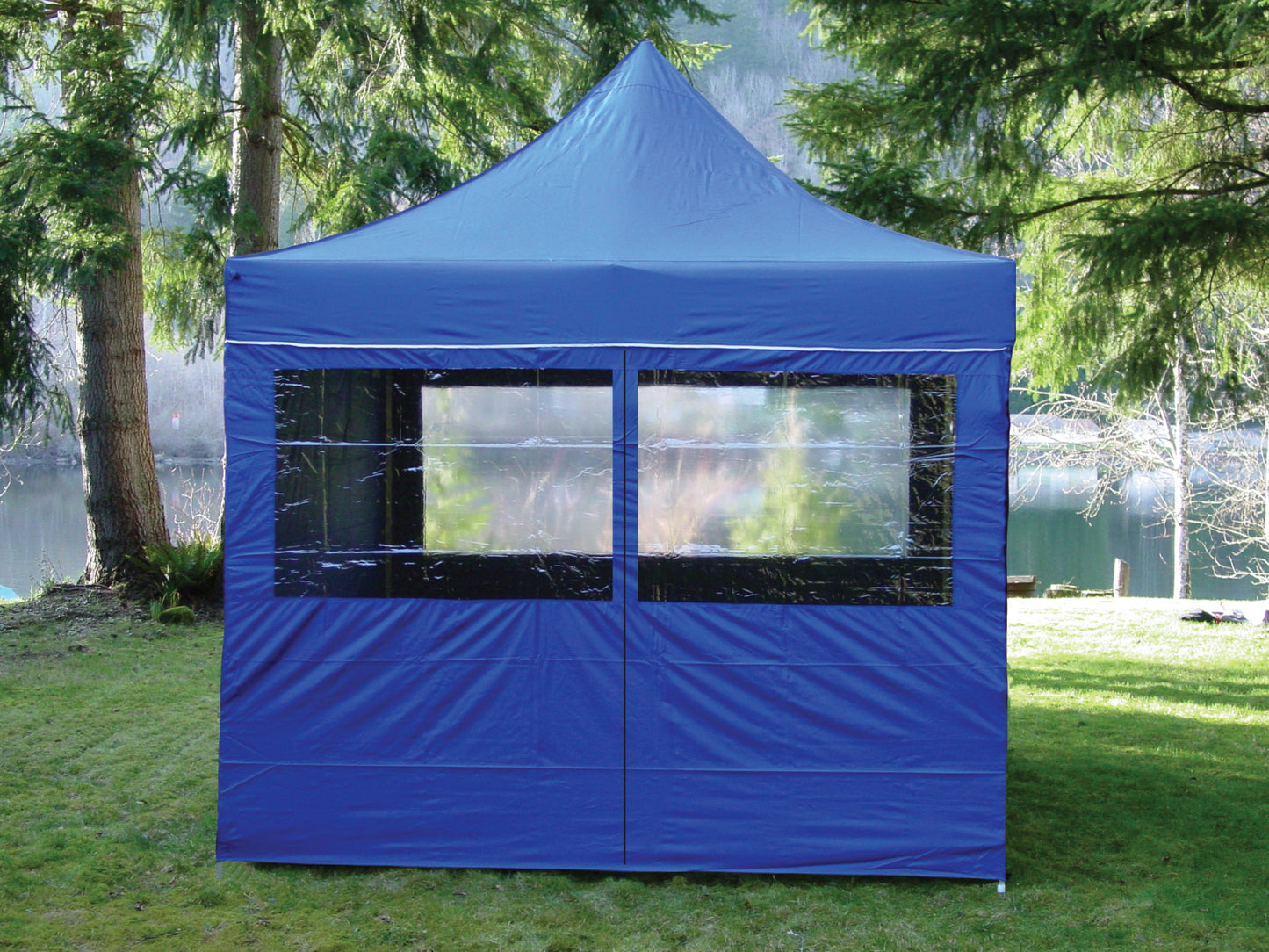 10' Apex Series Middle Zippered Doorway Sidewall with Window - Onyx Black