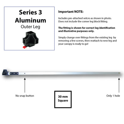 Outer Leg, Aluminum - Outer Leg\, Aluminum HEX 4