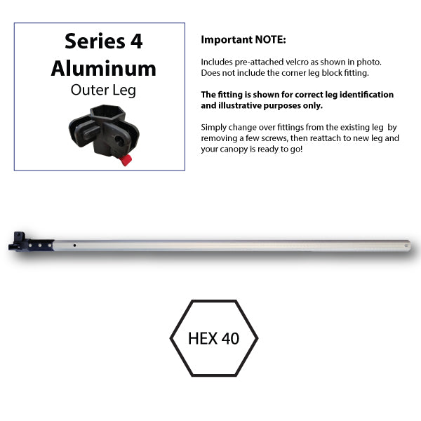 Outer Leg, Aluminum - Outer Leg\, Aluminum Series 3