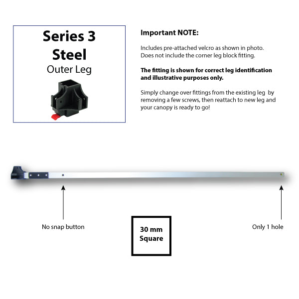 Outer Leg, Steel - Outer Leg\, Steel Series 2